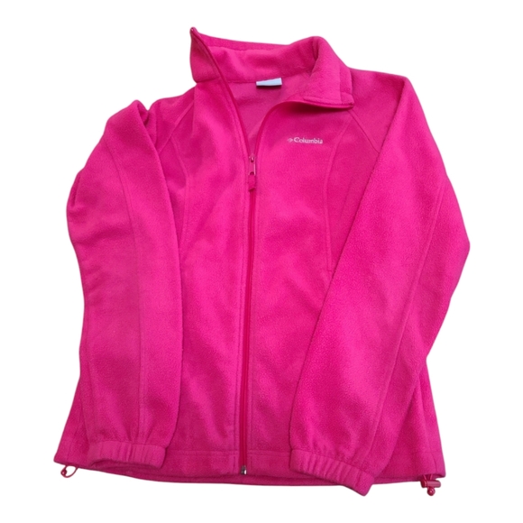 EUC Women's S Columbia Full zip soft fleece jacket bright pink - Picture 2 of 7